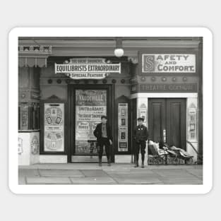 Vaudeville Theater, 1910. Vintage Photo Sticker